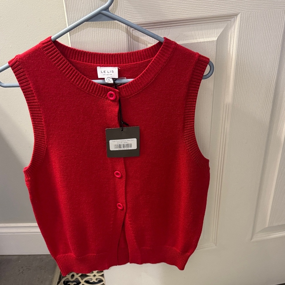 Le Lis Bold Red Knit Vest